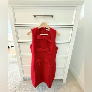 Hill House The Blythe Bow Dress - Red with Red Bows